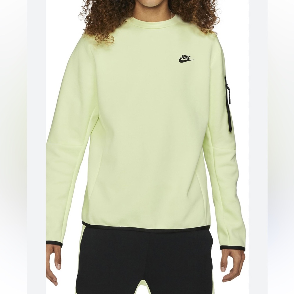 Nike Tech Sweatshirt Fleece pale Neon Green Mens XL